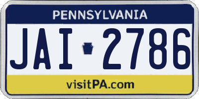 PA license plate JAI2786