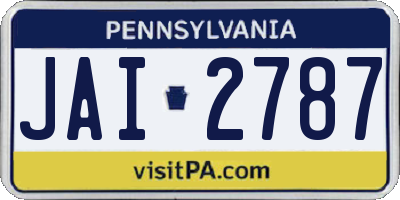 PA license plate JAI2787