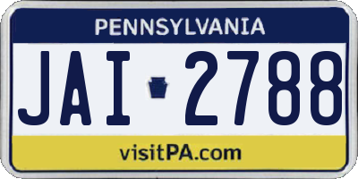 PA license plate JAI2788