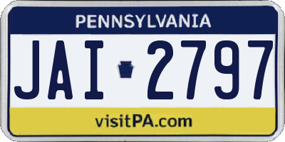 PA license plate JAI2797