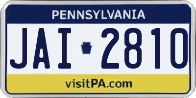 PA license plate JAI2810