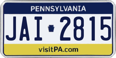 PA license plate JAI2815