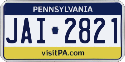 PA license plate JAI2821