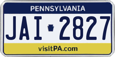 PA license plate JAI2827
