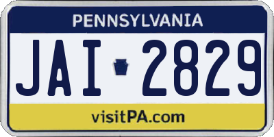 PA license plate JAI2829