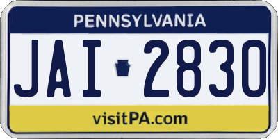 PA license plate JAI2830
