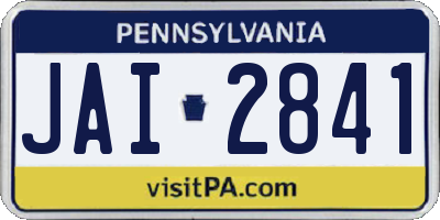 PA license plate JAI2841