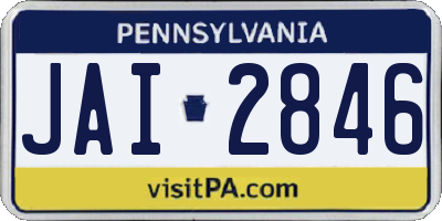 PA license plate JAI2846