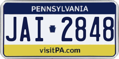PA license plate JAI2848
