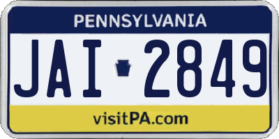 PA license plate JAI2849