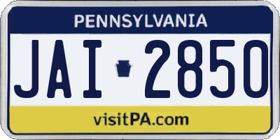 PA license plate JAI2850