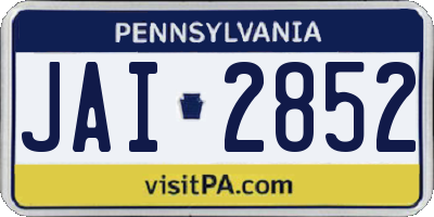 PA license plate JAI2852