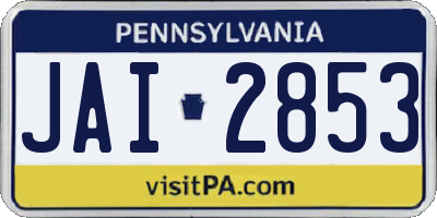 PA license plate JAI2853