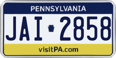 PA license plate JAI2858