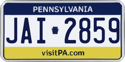 PA license plate JAI2859