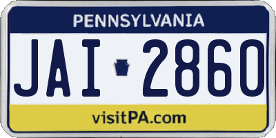 PA license plate JAI2860