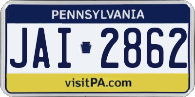 PA license plate JAI2862