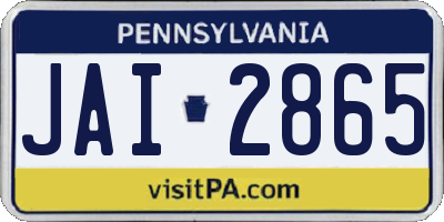 PA license plate JAI2865