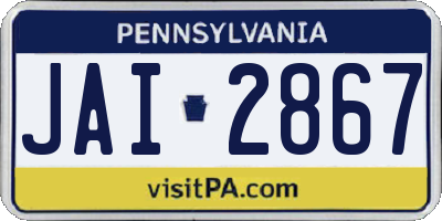 PA license plate JAI2867