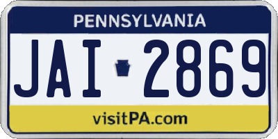 PA license plate JAI2869