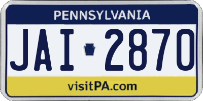 PA license plate JAI2870