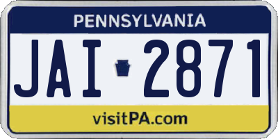 PA license plate JAI2871