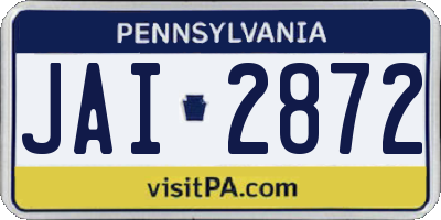 PA license plate JAI2872