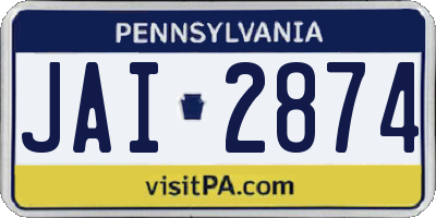 PA license plate JAI2874