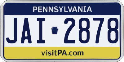 PA license plate JAI2878