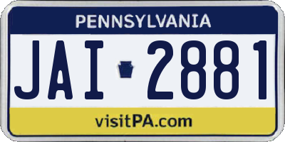 PA license plate JAI2881