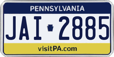 PA license plate JAI2885