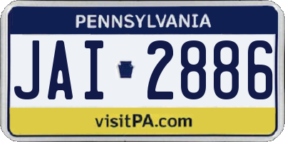 PA license plate JAI2886