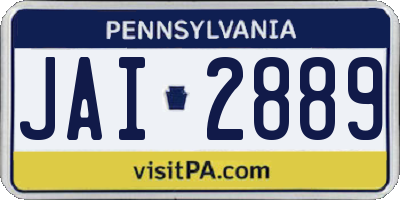 PA license plate JAI2889