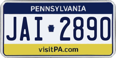 PA license plate JAI2890