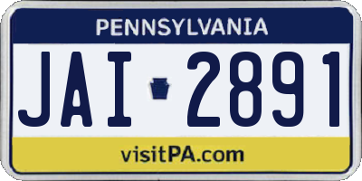 PA license plate JAI2891