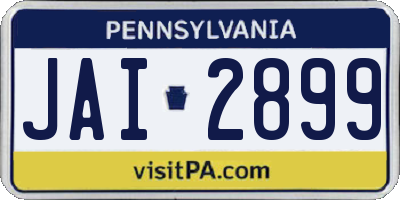 PA license plate JAI2899
