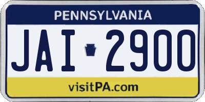 PA license plate JAI2900