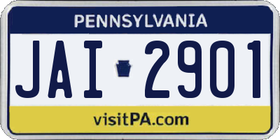 PA license plate JAI2901