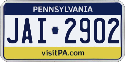 PA license plate JAI2902