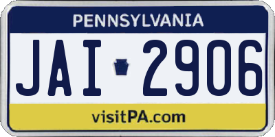 PA license plate JAI2906