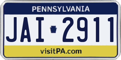 PA license plate JAI2911