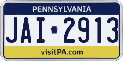 PA license plate JAI2913