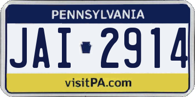 PA license plate JAI2914
