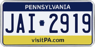 PA license plate JAI2919
