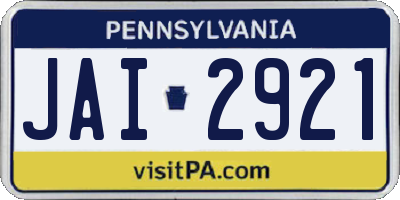 PA license plate JAI2921