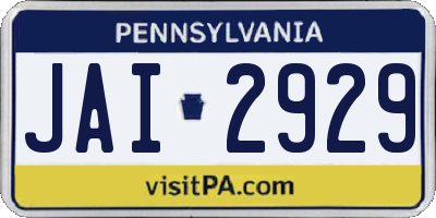 PA license plate JAI2929