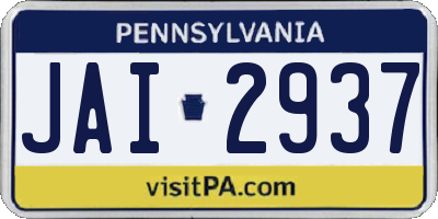 PA license plate JAI2937