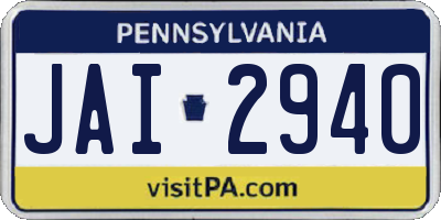 PA license plate JAI2940