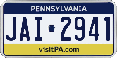 PA license plate JAI2941