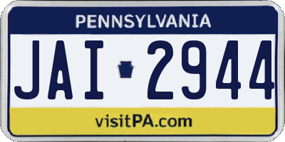 PA license plate JAI2944